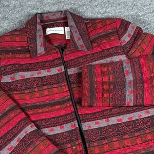 Alfred Dunner Women Size 12 Jacket Artistic Beaded Open Front Fall Western Work